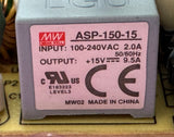 Mean Well ASP-150-15 424-314 Power Supply 15VDC 9.5A Open Frame PSU