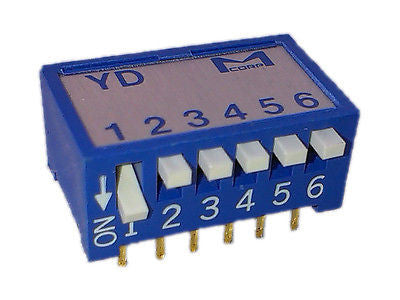 Martin 05500001 DIP switch, Piano Type, 6-bit D, YD-06Z