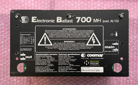 Coemar AL15 Ballast Electronic 700 MH Refurbished AL 15